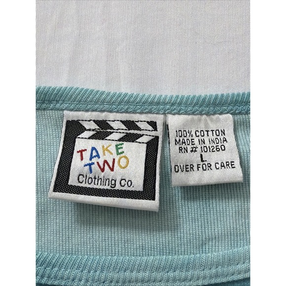 Take Two vintage 3/4 sleeve shirt cotton lighthouse sequins sailboats coastal L - Picture 4 of 16